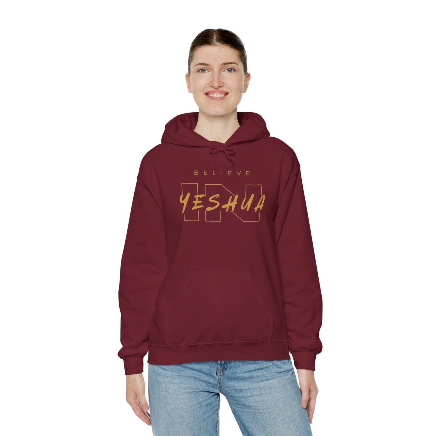 Unisex Heavy Blend™ Hooded Sweatshirt - 'Believe Yeshua' Inspirational Hoodie