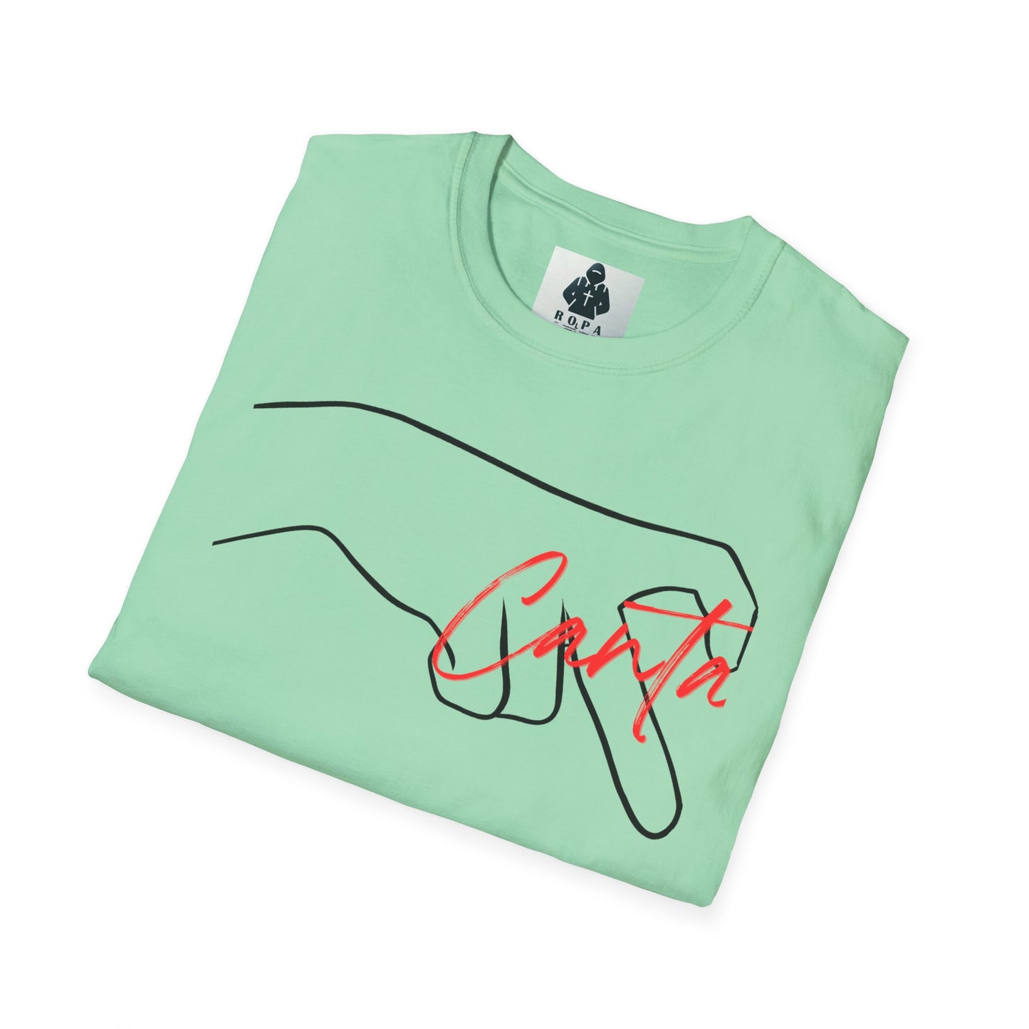 Minimalist Unisex Softstyle T-Shirt with Hand Design