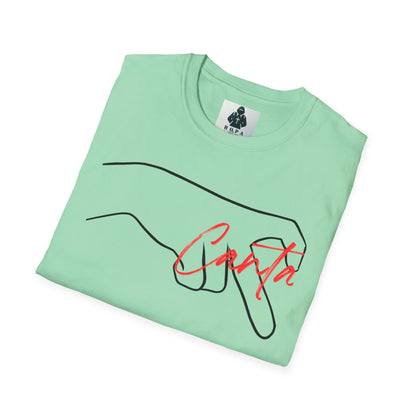 Minimalist Unisex Softstyle T-Shirt with Hand Design