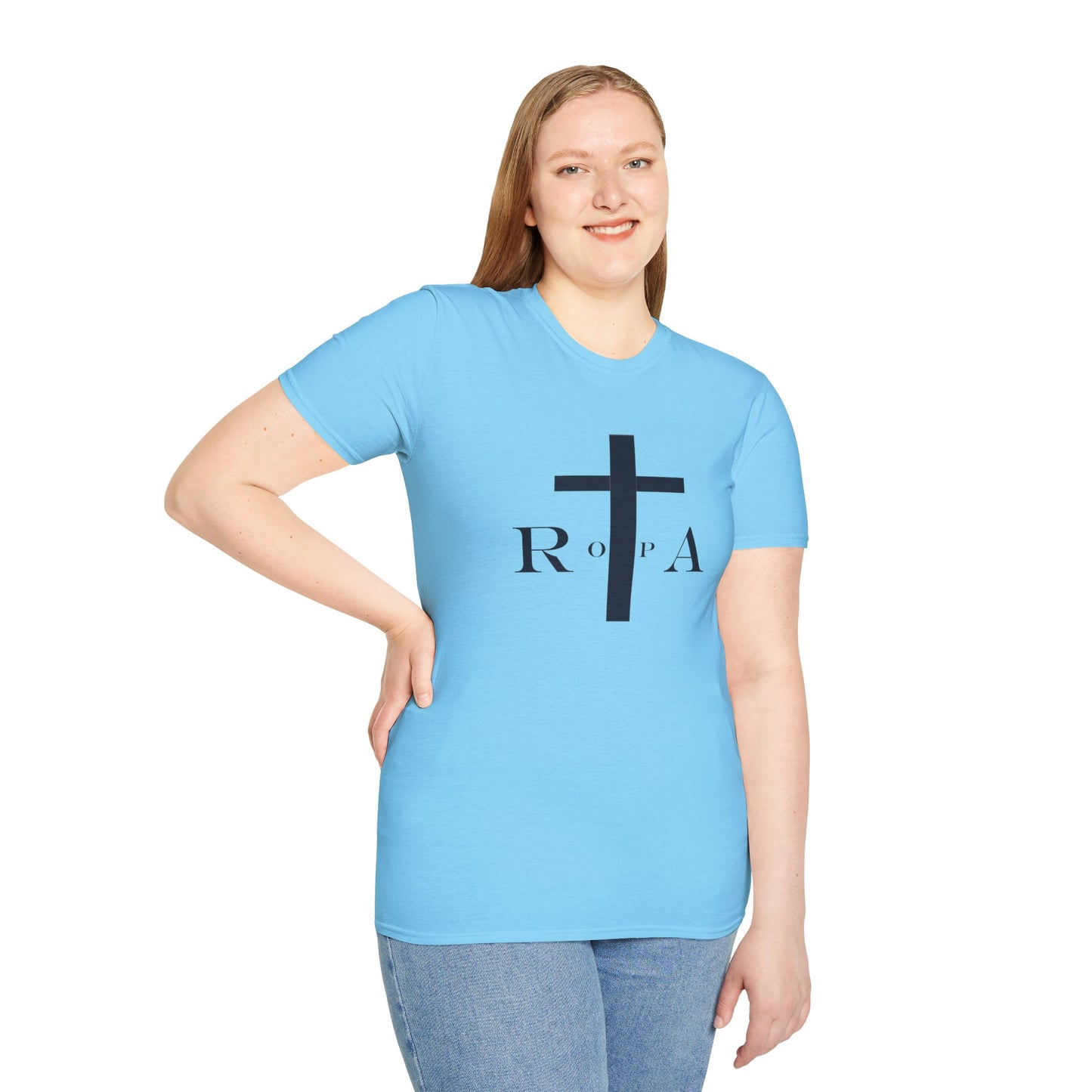 Unisex Softstyle T-Shirt with Cross Design - Faith-Inspired Apparel