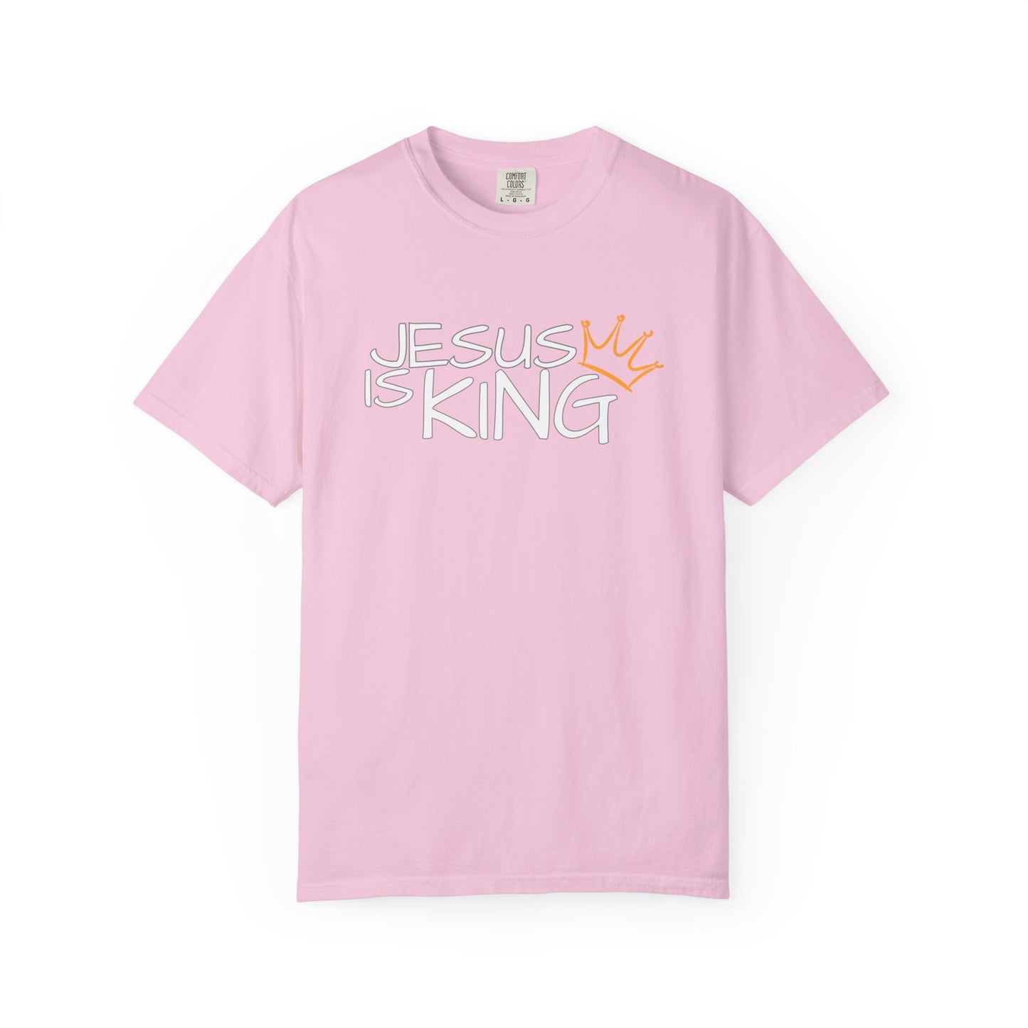 Unisex Garment-Dyed T-Shirt with 'Jesus is King' Print, Faith-Based Apparel, Christian Gift, Casual Wear, Church Event, Spiritual Expression