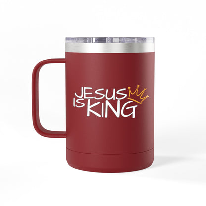 Inspirational Jesus Is King Coffee Mug Tumbler | 15oz, Faith Gift, Christian Cup, Religious Drinkware, Unique Keepsake