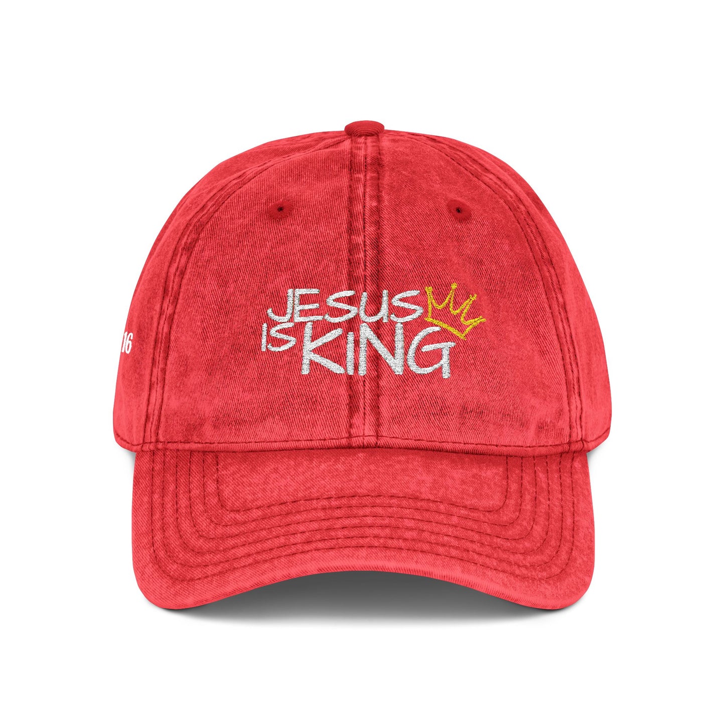 Vintage Embroidered Cap - Jesus is King, Christian Hat, Faith Merchandise, Religious Gift, Casual Wear, Inspirational Accessory