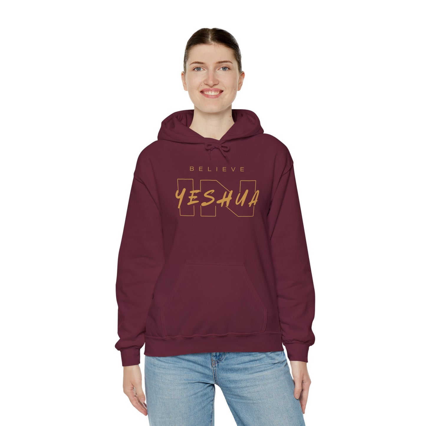 Unisex Heavy Blend™ Hooded Sweatshirt - 'Believe Yeshua' Inspirational Hoodie