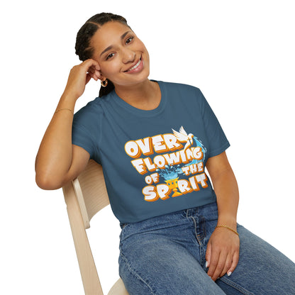 Overflowing of the Spirit Unisex Softstyle T-Shirt - Inspirational Graphic Tee for Everyday Wear