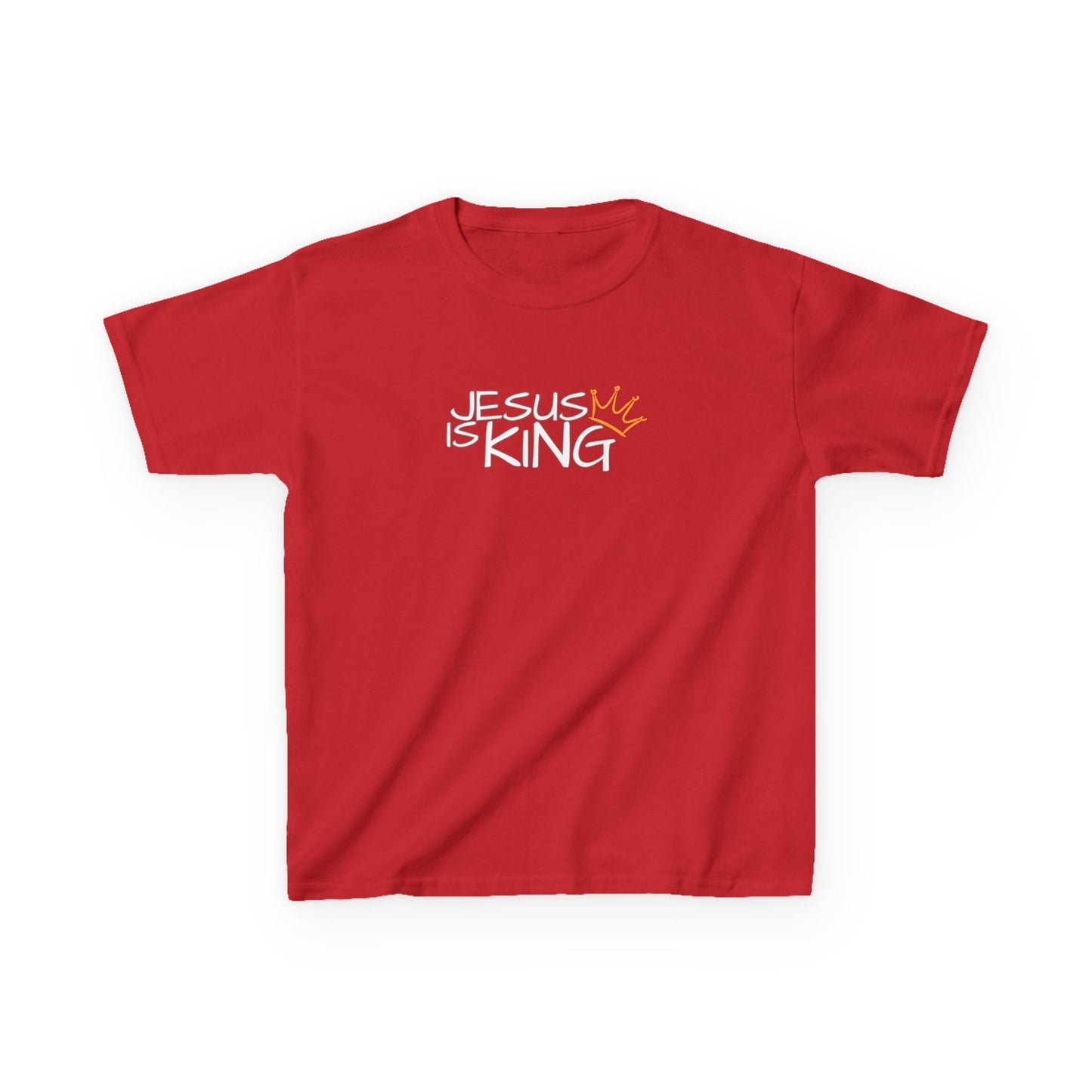 Jesus is King Kids Tee, Heavy Cotton T-Shirt, Christian Kids Apparel, Religious Gift for Children, Faith-Based Fashion