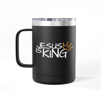 Inspirational Jesus Is King Coffee Mug Tumbler | 15oz, Faith Gift, Christian Cup, Religious Drinkware, Unique Keepsake