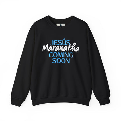 Unisex Heavy Blend™ Crewneck Sweatshirt - "JESÚS Maranatha COMING SOON" - Faith-Based Christian Apparel