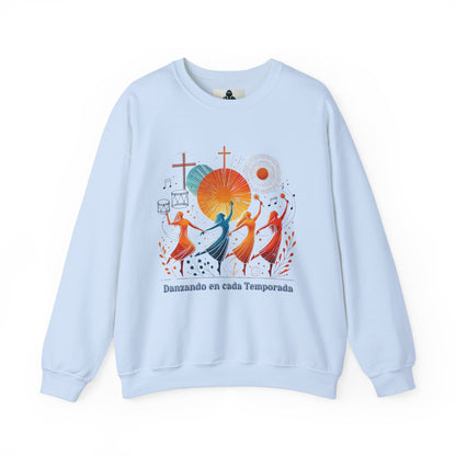 Danzando en cada Temporada Sweatshirt | Unisex Heavy Blend Crewneck with Colorful Dance Design