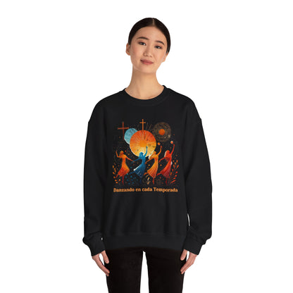 Danzando en cada Temporada Sweatshirt | Unisex Heavy Blend Crewneck with Colorful Dance Design
