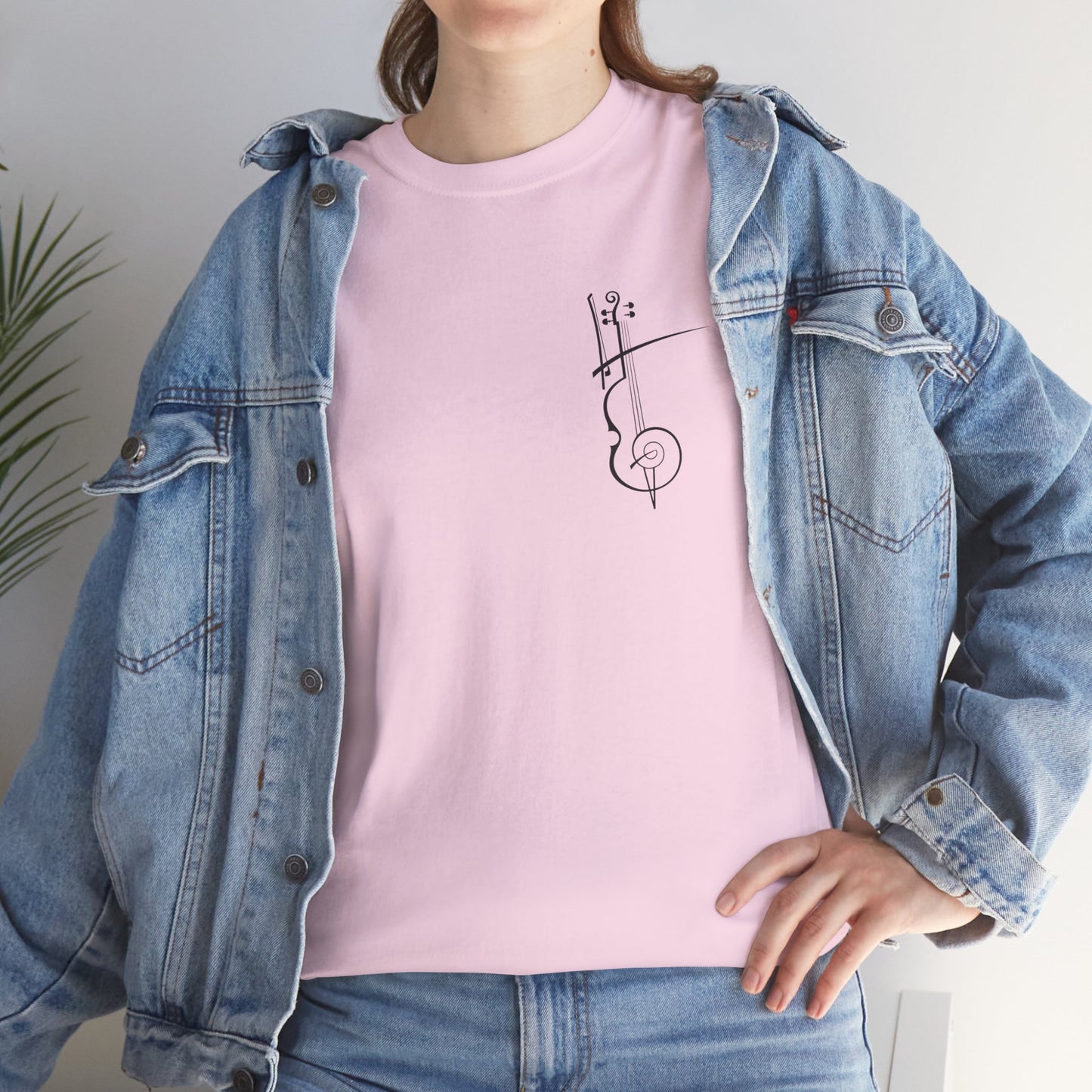 (Ropa Ft Hector David) Vintage Violin Graphic Tee, Unisex Cotton T-Shirt, Retro Violin Art, Perfect for Musicians, Music Lover Gift,