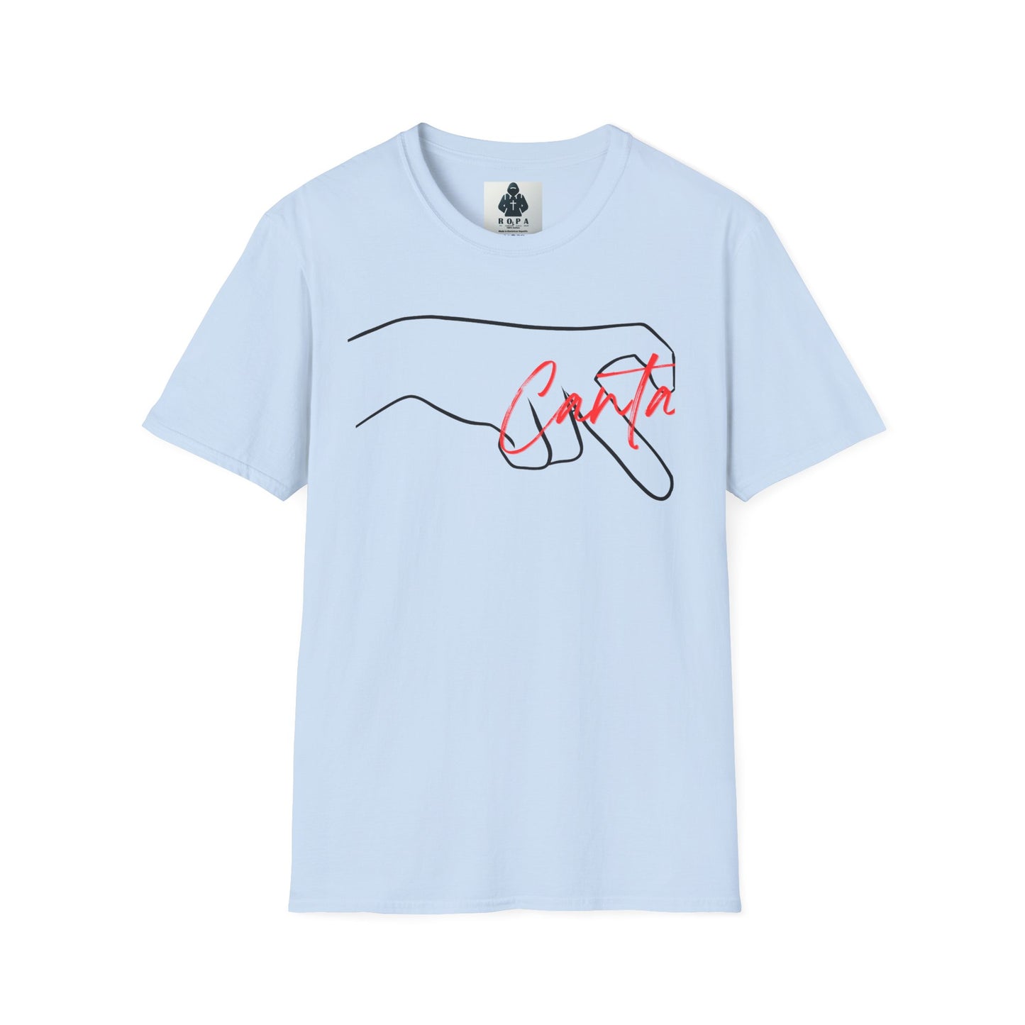 Minimalist Unisex Softstyle T-Shirt with Hand Design