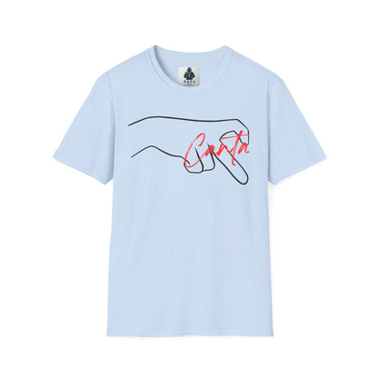 Minimalist Unisex Softstyle T-Shirt with Hand Design