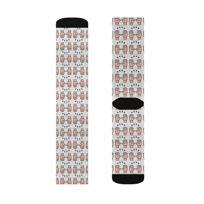 Hand Glory to God Patterned Socks - Unique Sublimation Design for Casual Wear