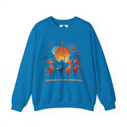 Danzando en cada Temporada Sweatshirt | Unisex Heavy Blend Crewneck with Colorful Dance Design