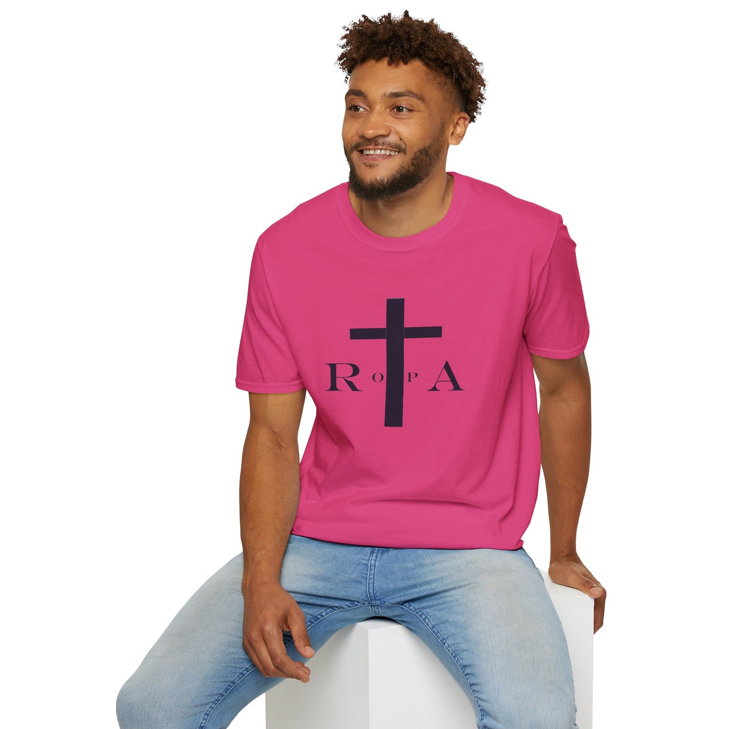 Unisex Softstyle T-Shirt with Cross Design - Faith-Inspired Apparel