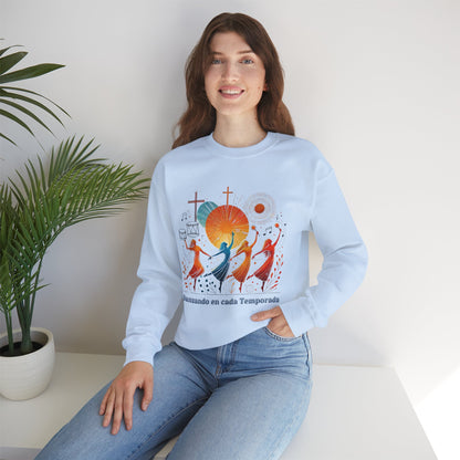 Danzando en cada Temporada Sweatshirt | Unisex Heavy Blend Crewneck with Colorful Dance Design