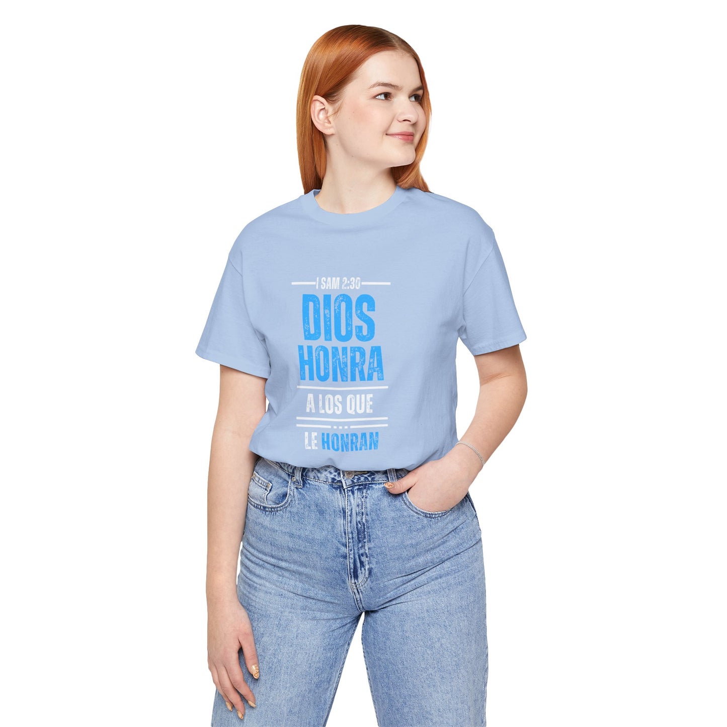 Inspirational Unisex Jersey Tee - "Dios Honra a los Que Le Honran"