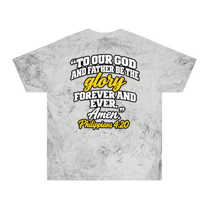 Philippians 4:20 Scripture T-Shirt — "To Our God and Father be the Glory" Inspirational Tee