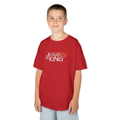 Jesus is King Kids Tee, Heavy Cotton T-Shirt, Christian Kids Apparel, Religious Gift for Children, Faith-Based Fashion