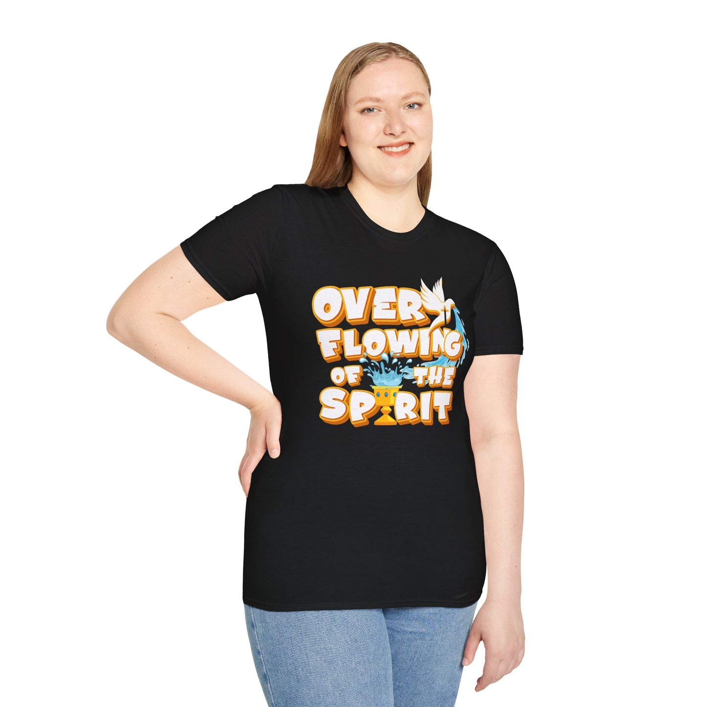 Overflowing of the Spirit Unisex Softstyle T-Shirt - Inspirational Graphic Tee for Everyday Wear