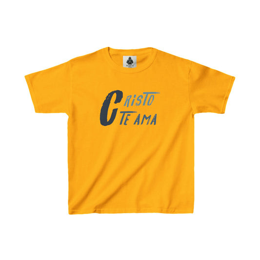Kids Heavy Cotton™ Tee - Cristo Te Ama Shirt for Faith and Love