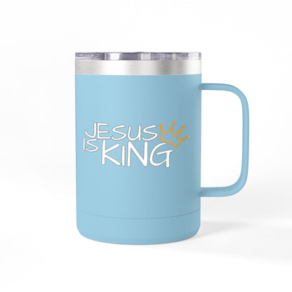 Inspirational Jesus Is King Coffee Mug Tumbler | 15oz, Faith Gift, Christian Cup, Religious Drinkware, Unique Keepsake