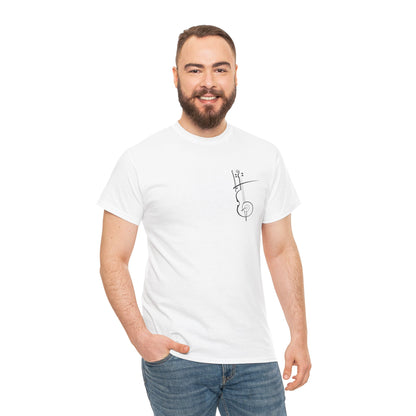 (Ropa Ft Hector David) Vintage Violin Graphic Tee, Unisex Cotton T-Shirt, Retro Violin Art, Perfect for Musicians, Music Lover Gift,