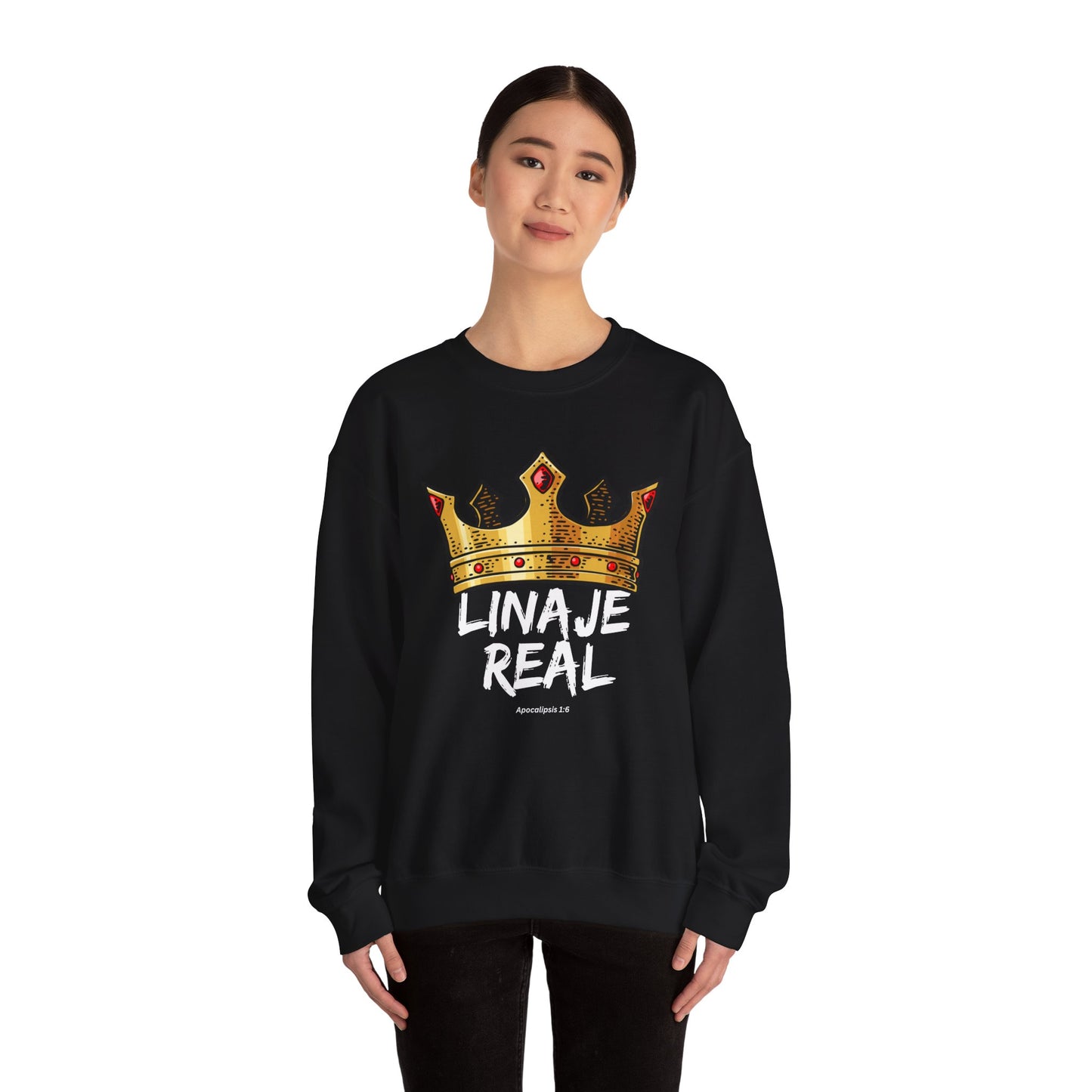 Crown Design Unisex Crewneck Sweatshirt - 'LINAJE REAL'