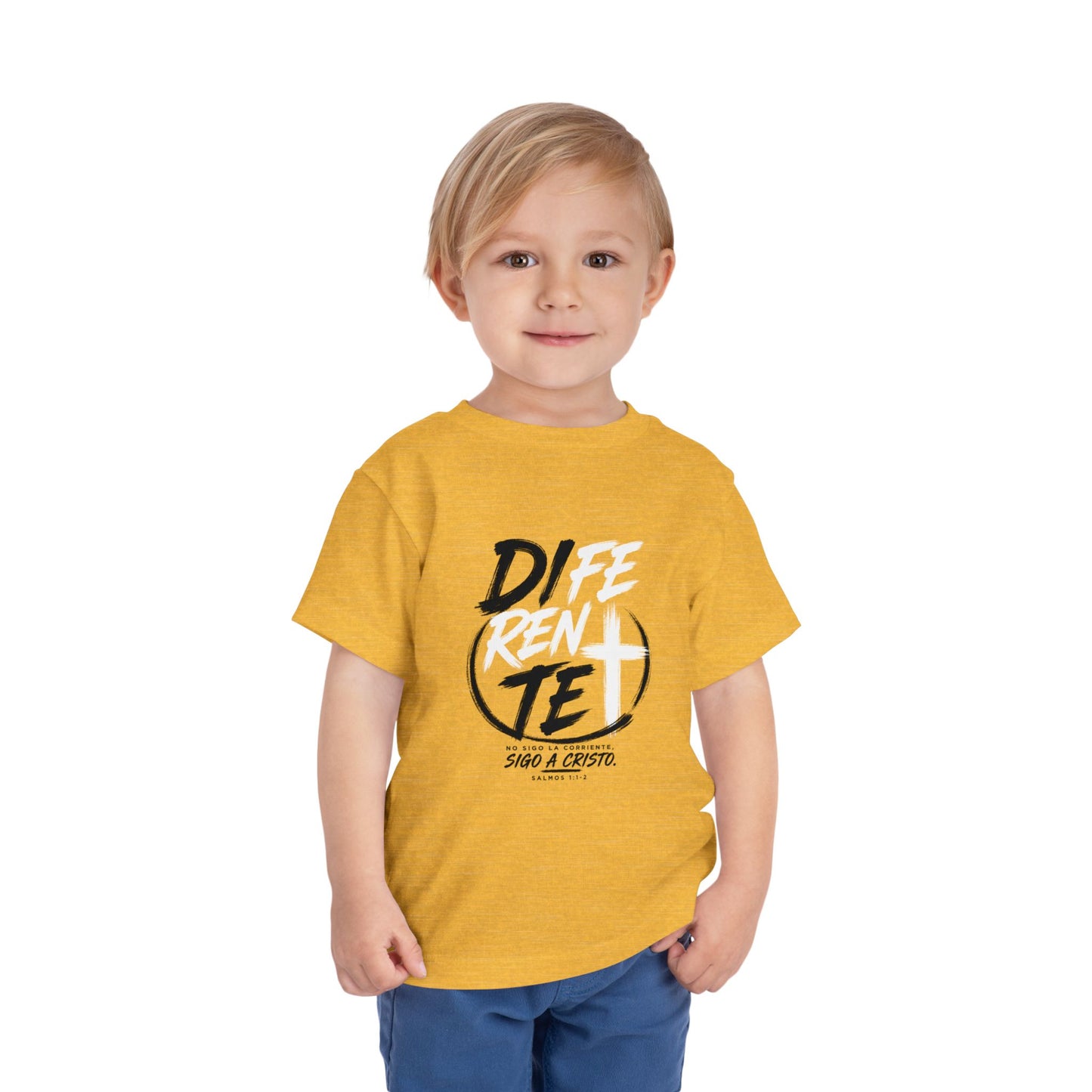 Toddler Tee — "Diferente" Christian Cross Graphic