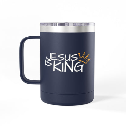Inspirational Jesus Is King Coffee Mug Tumbler | 15oz, Faith Gift, Christian Cup, Religious Drinkware, Unique Keepsake
