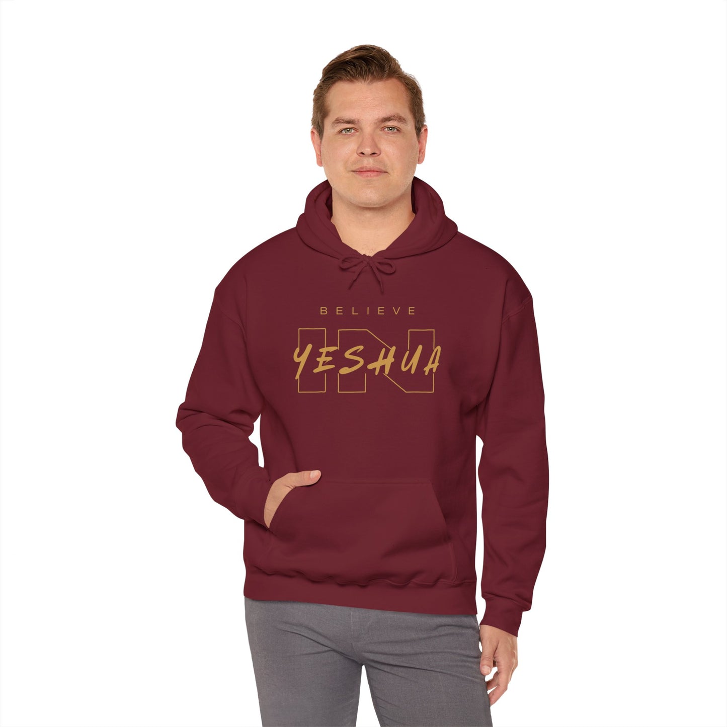 Unisex Heavy Blend™ Hooded Sweatshirt - 'Believe Yeshua' Inspirational Hoodie