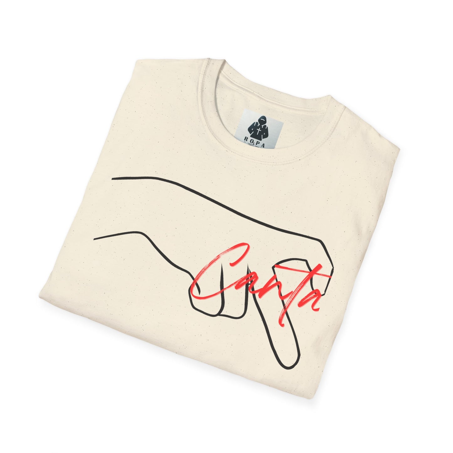 Minimalist Unisex Softstyle T-Shirt with Hand Design