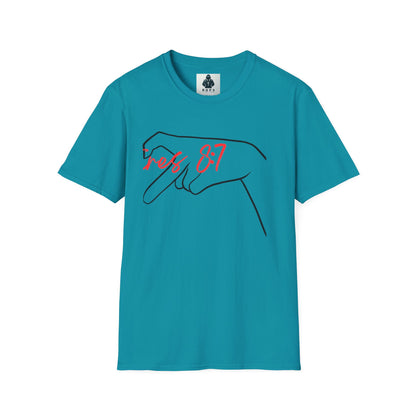 Unisex Softstyle T-Shirt with 'rez 87' Graphic - Casual Streetwear Tee