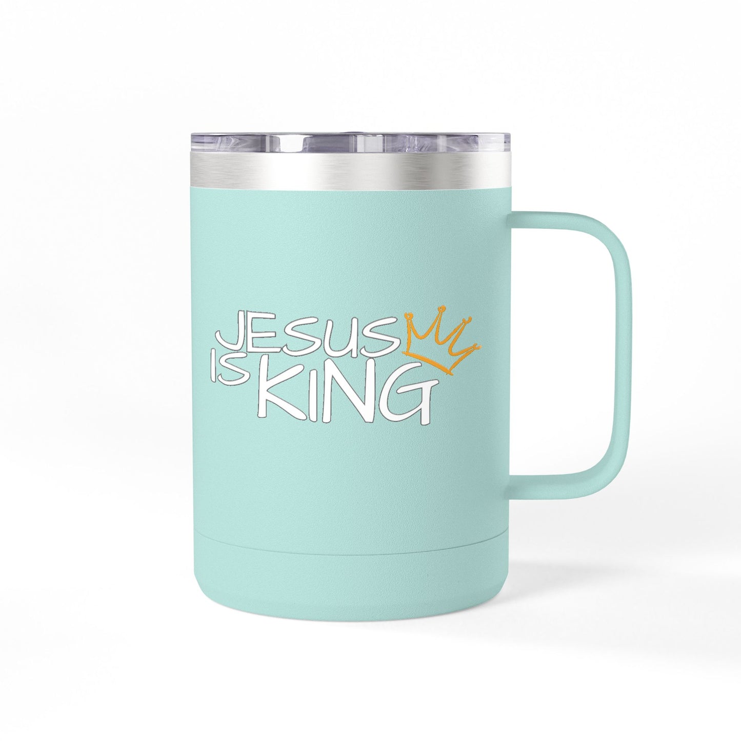 Inspirational Jesus Is King Coffee Mug Tumbler | 15oz, Faith Gift, Christian Cup, Religious Drinkware, Unique Keepsake