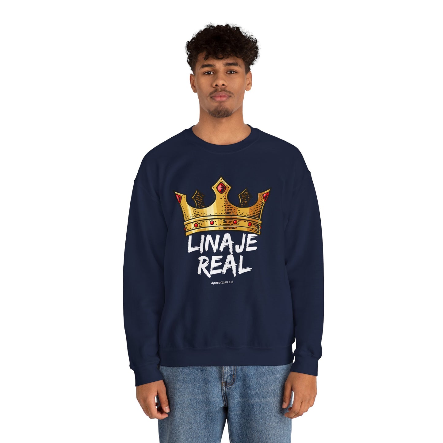 Crown Design Unisex Crewneck Sweatshirt - 'LINAJE REAL'