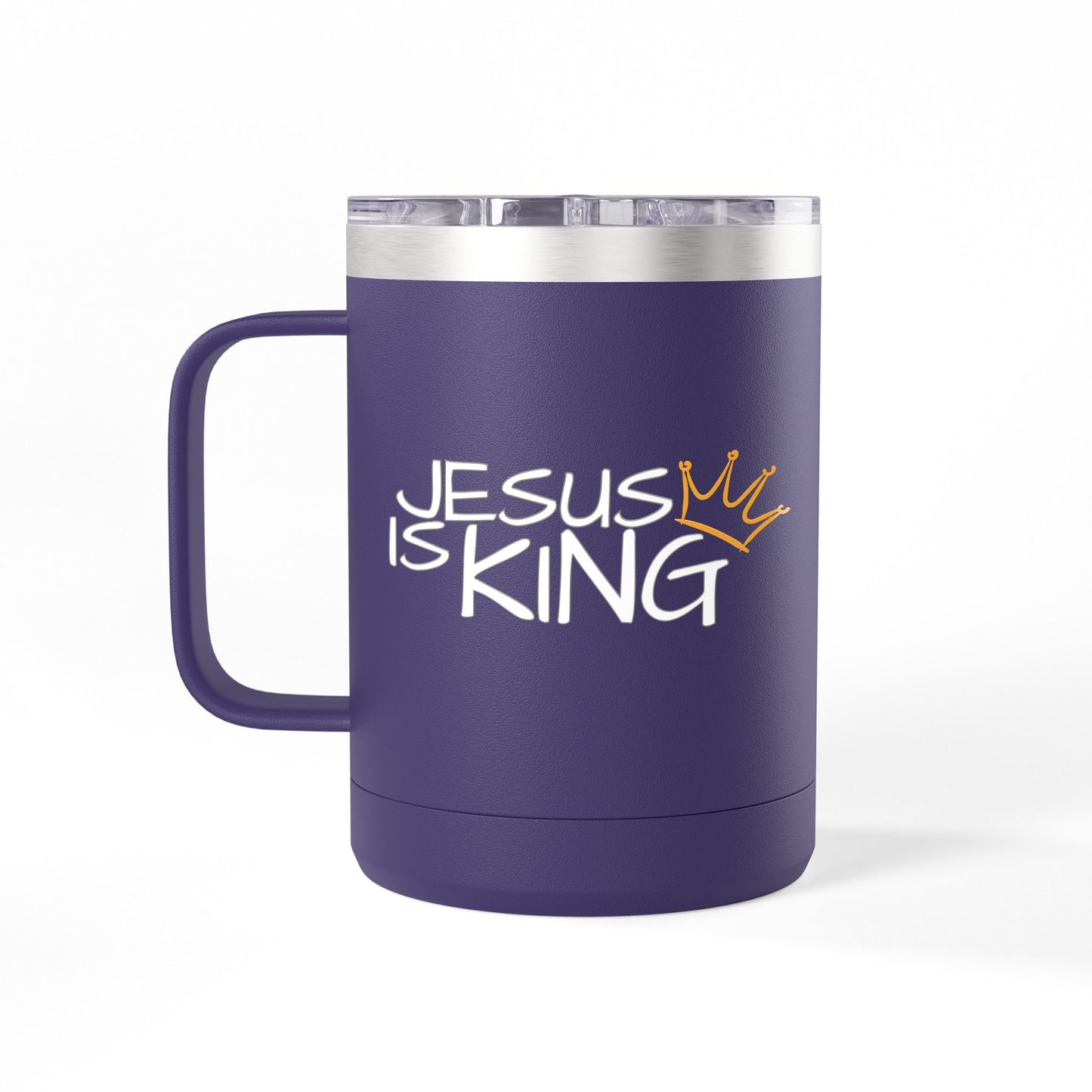 Inspirational Jesus Is King Coffee Mug Tumbler | 15oz, Faith Gift, Christian Cup, Religious Drinkware, Unique Keepsake