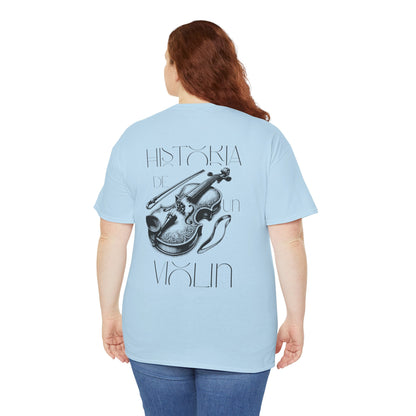 (Ropa Ft Hector David) Vintage Violin Graphic Tee, Unisex Cotton T-Shirt, Retro Violin Art, Perfect for Musicians, Music Lover Gift,