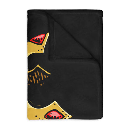 Black LINAJE REAL Crown Microfiber Blanket - Cozy Two-Sided Print for Comfort and Inspiration
