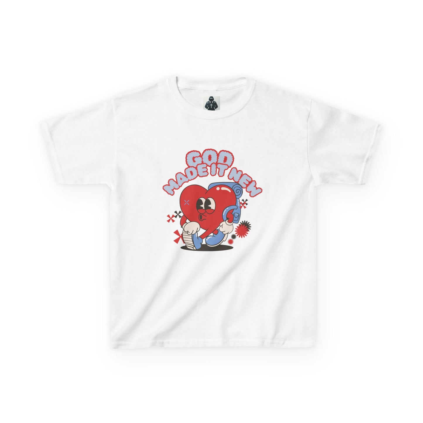 Kids Heavy Cotton™ Tee - 'God Made But New' Fun Graphic Shirt for Boys and Girls