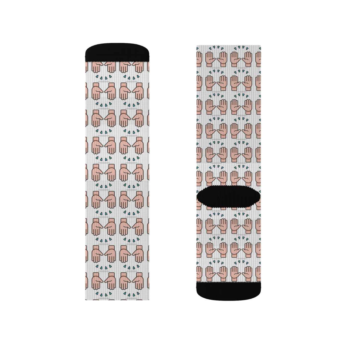 Hand Glory to God Patterned Socks - Unique Sublimation Design for Casual Wear