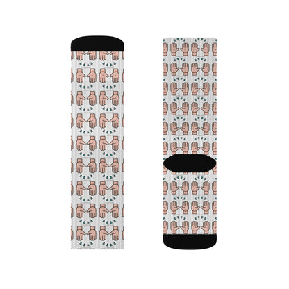 Hand Glory to God Patterned Socks - Unique Sublimation Design for Casual Wear