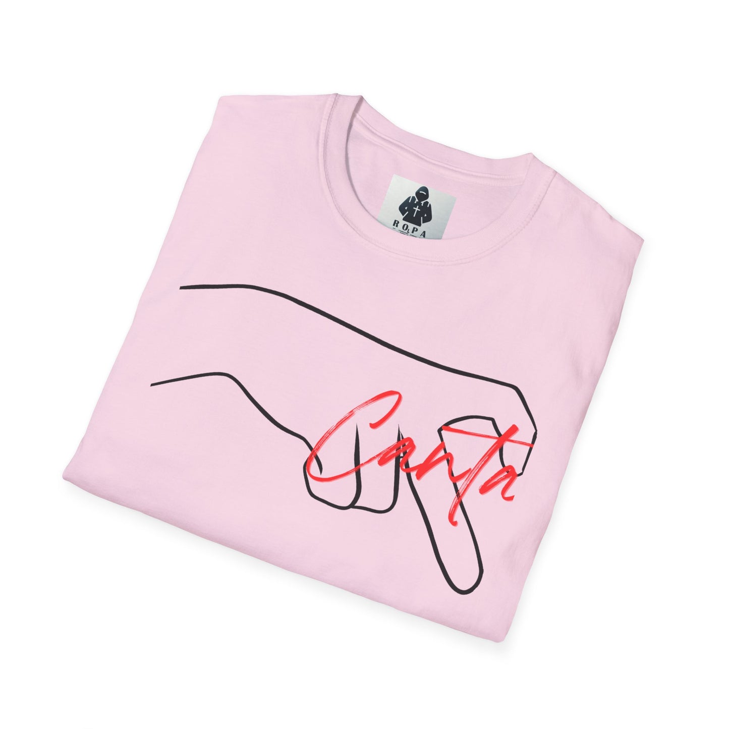 Minimalist Unisex Softstyle T-Shirt with Hand Design