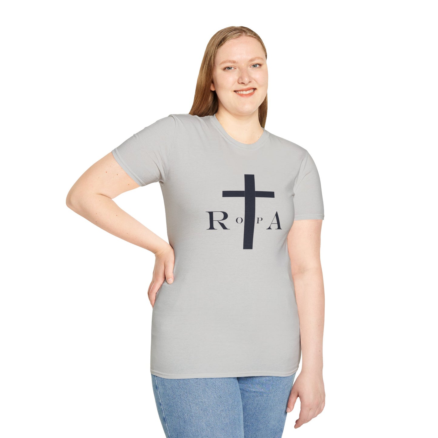 Unisex Softstyle T-Shirt with Cross Design - Faith-Inspired Apparel