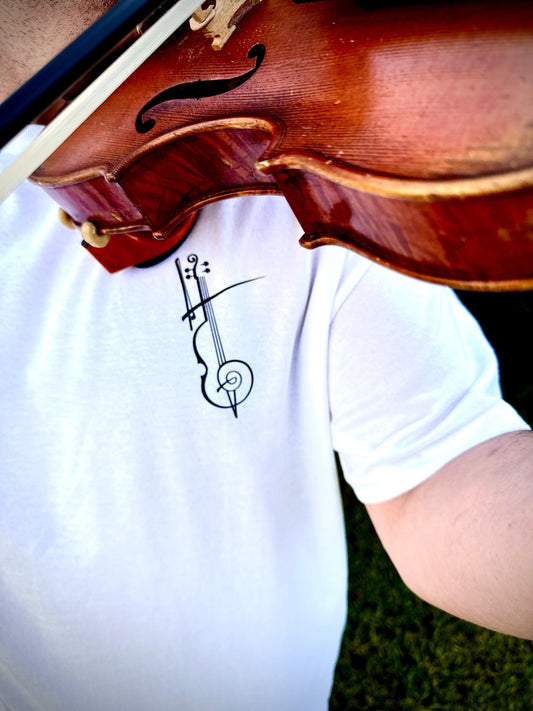 (Ropa Ft Hector David) Vintage Violin Graphic Tee, Unisex Cotton T-Shirt, Retro Violin Art, Perfect for Musicians, Music Lover Gift,