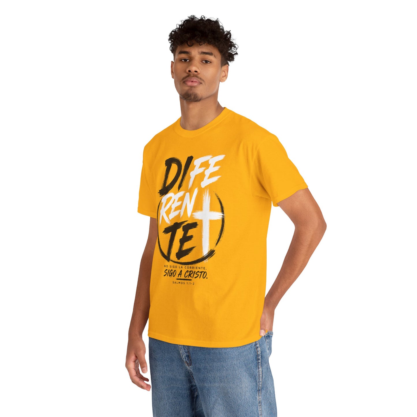 Faith Graphic Tee — “Diferente” Cross Design Christian T-Shirt