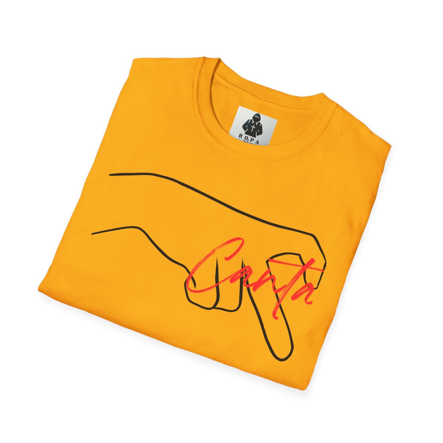Minimalist Unisex Softstyle T-Shirt with Hand Design