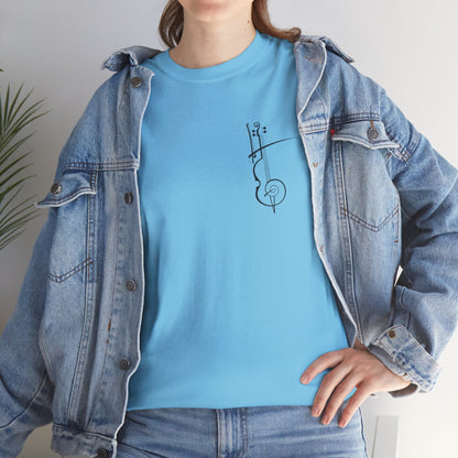 (Ropa Ft Hector David) Vintage Violin Graphic Tee, Unisex Cotton T-Shirt, Retro Violin Art, Perfect for Musicians, Music Lover Gift,