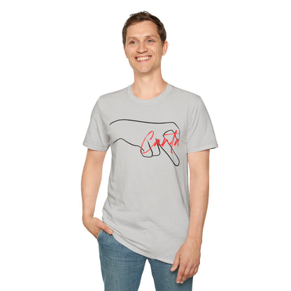 Minimalist Unisex Softstyle T-Shirt with Hand Design