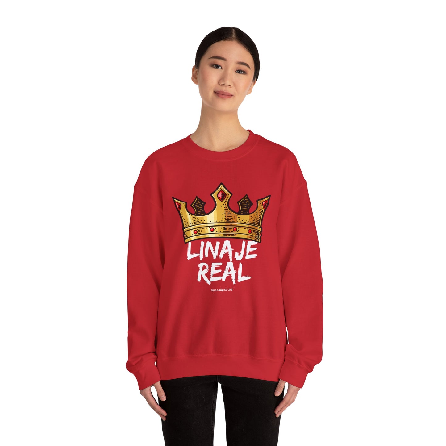 Crown Design Unisex Crewneck Sweatshirt - 'LINAJE REAL'
